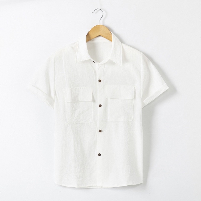 Áo sơ mi đũi nam túi hộp, chất đũi hàn mềm mát không nhăn