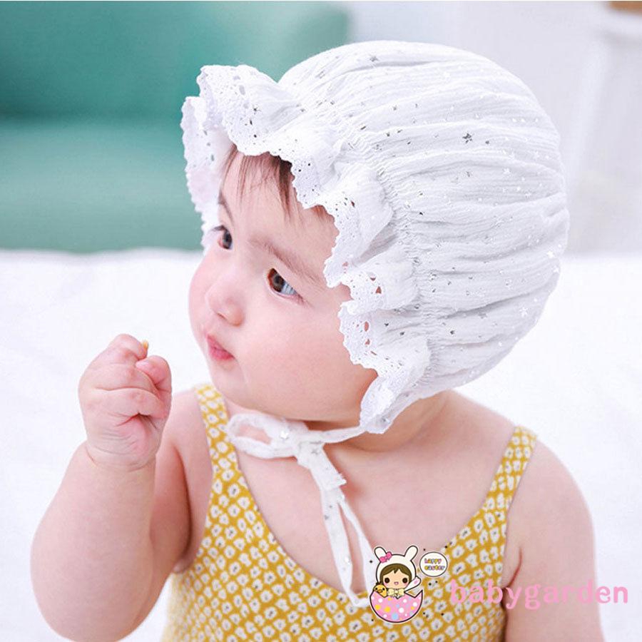 Mũ cotton họa tiết ngôi sao dễ thương cho bé gái