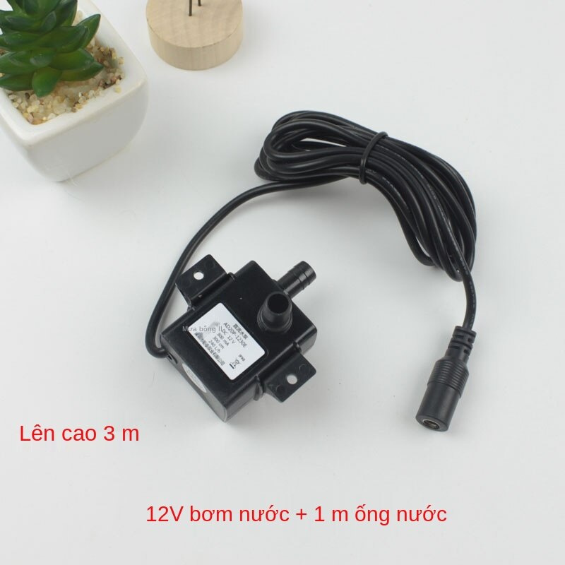 Máy bơm nước năng lượng mặt trời 12V lọc bể cá nhỏ ngoài trời không chổi than bơm im lặng hút chìm tuần hoàn làm mát thu nhỏ