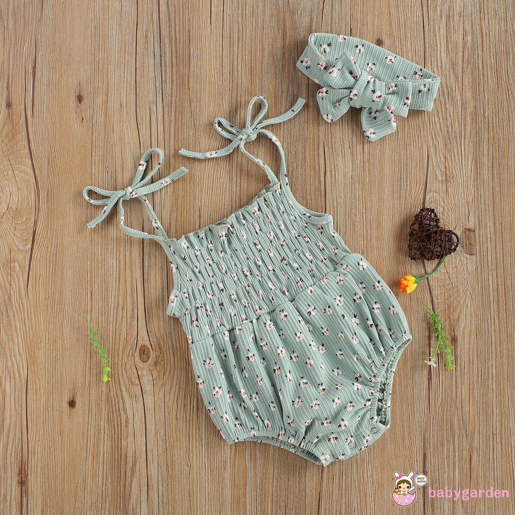 Áo Liền Quần Hở Vai Và Băng Đô Nơ Cho Bé Gái