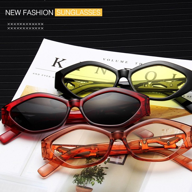 Kính mát gọng đa giác họa tiết da báo thời trang cho nam nữ