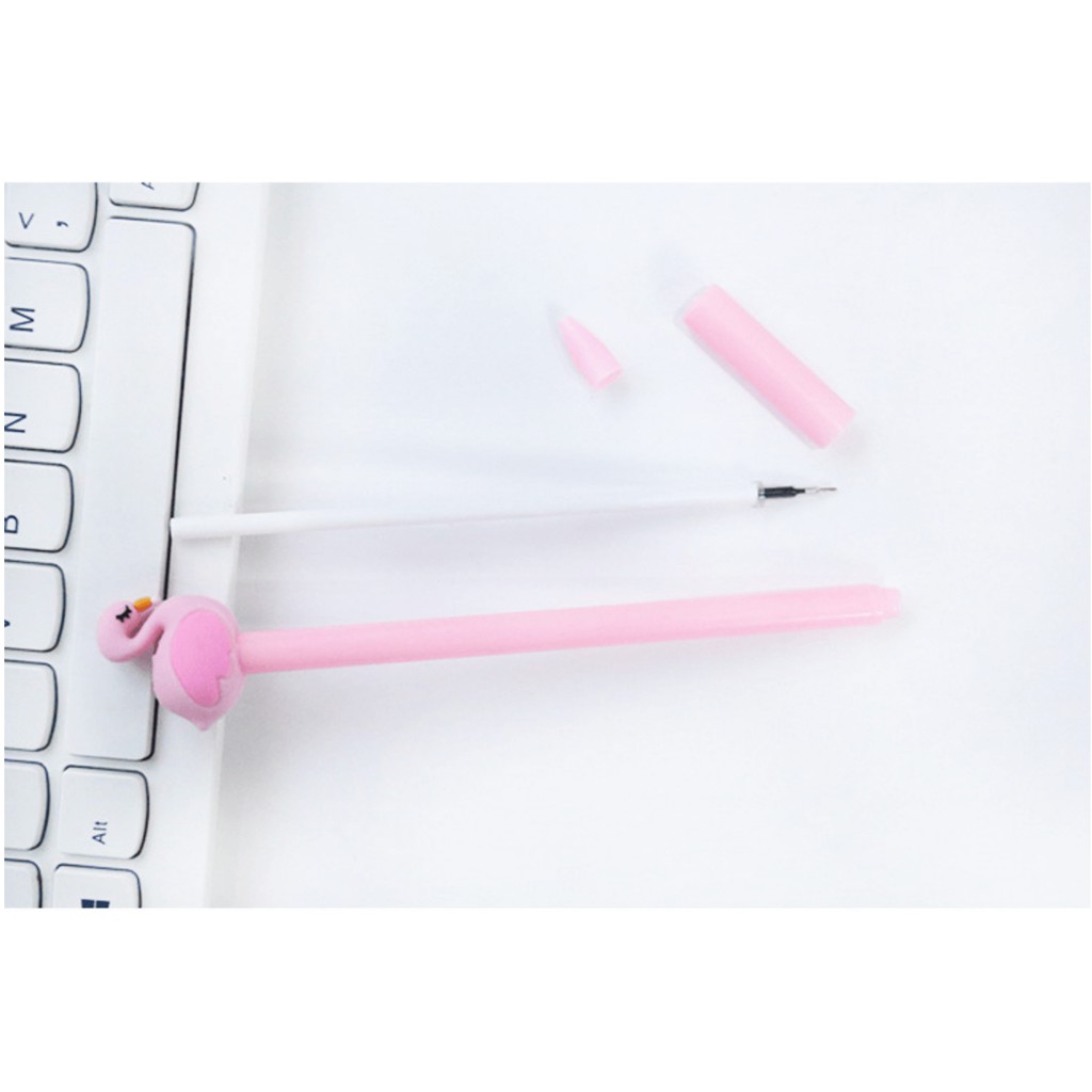 Bút gel hồng hạc CÁ store nét mực đều, dễ thương ngòi 0.5mm