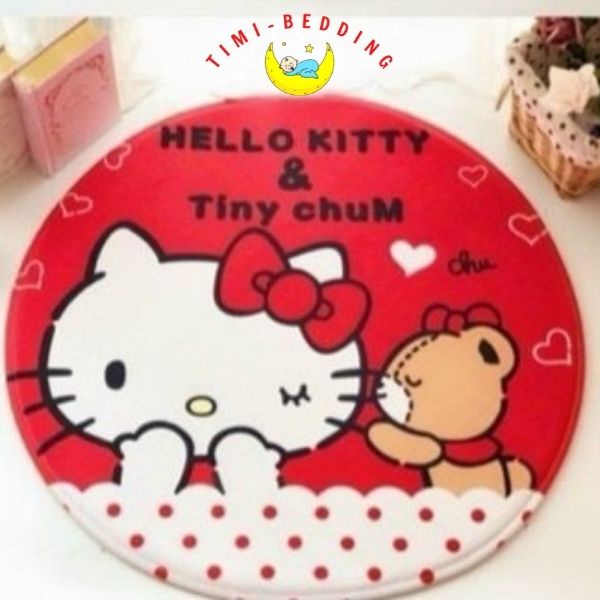 Thảm lau chân hình thỏ hello kitty – Thảm chùi chân hình con vật chống trượt, thấm nước – Timibedding