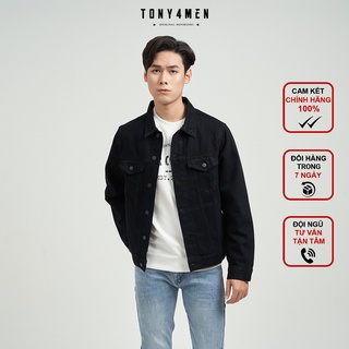 Áo Khoác Jeans Nam TONY4MEN Thiết Kế Trẻ Trung Basic Dễ Phối Đồ AK6110