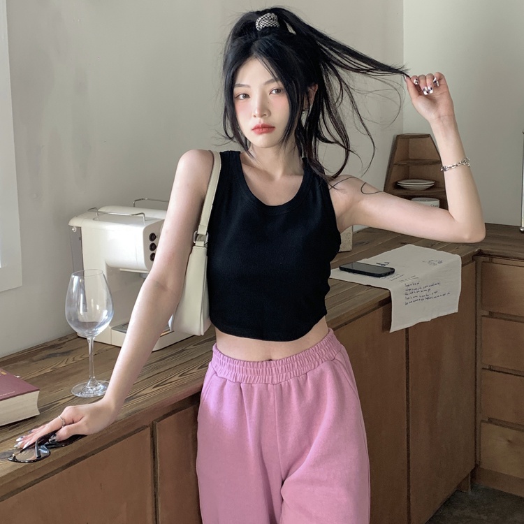 Áo ba lỗ croptop vạt bầu Tiên Khỉ màu trơn basic BS40