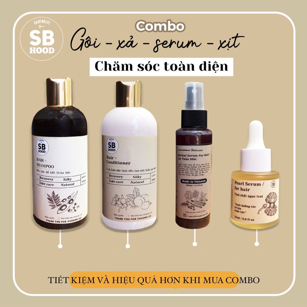 Bộ 4 sản phẩm gội - xả - xịt - serum HÀNG CAO CẤP chăm sóc tóc toàn diện