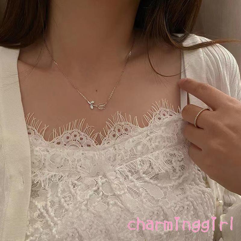 Vòng cổ Mặt Hoa Tulip Thời Trang Cao Cấp Cho Nữ