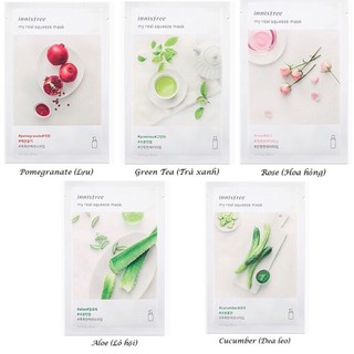 Mặt nạ giấy Innis Its Real Skin Squezz Mask dưỡng da tươi trẻ mịn màng - HanZy Store