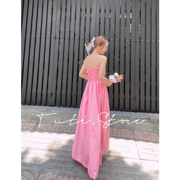 Đầm maxi 2 dây DOLLY DRESS hồng