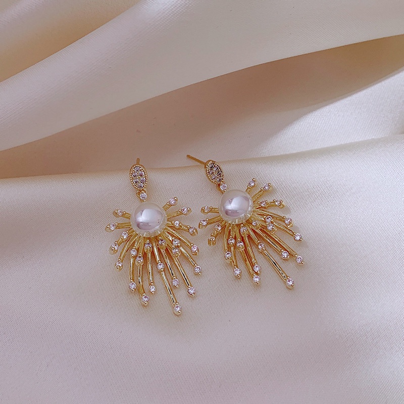 Bông Tai Hình Pháo Hoa Bằng Kim Loại Phong Cách Vintage