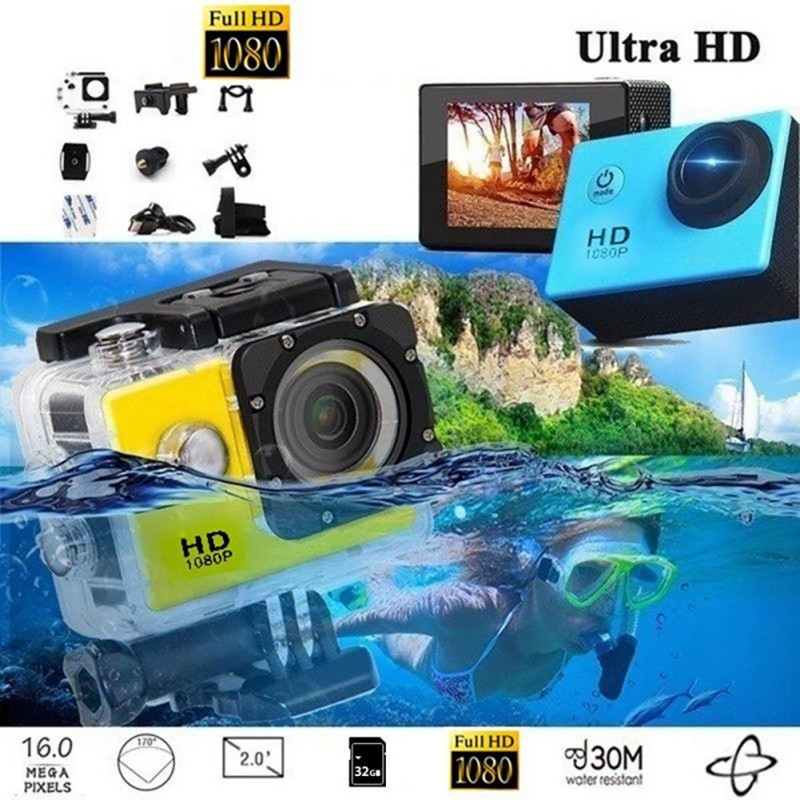 Camera Hành Trình Ultra Hd 4k 30fps Wifi 2.0-inch 170d Gắn Mũ Bảo Hiểm Chống Thấm Nước