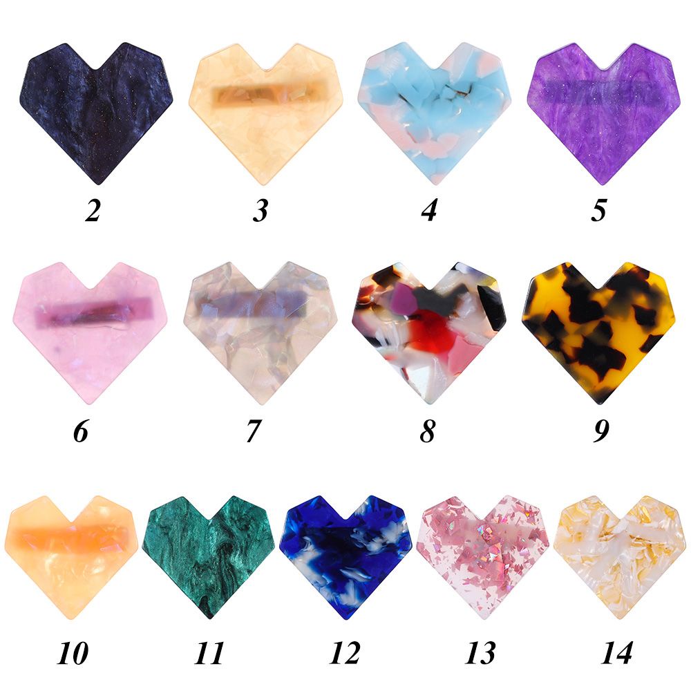 Kẹp tóc acrylic hình trái tim màu kẹo thời trang cho nữ