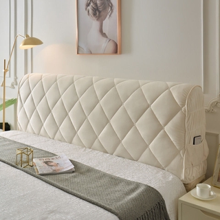 Vỏ bọc đầu giường chất liệu nỉ dày dặn mềm mại chống bụi phong cách châu âu đơn giản hiện đại