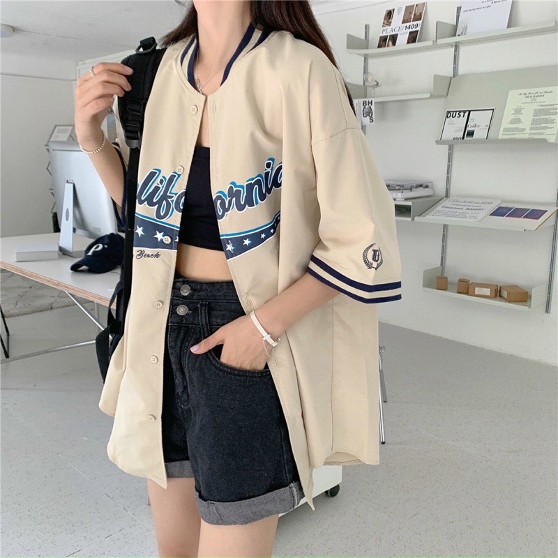 Áo tay lỡ  Áo khoác tay lửng unisex chạy viền ống tay in chữ CALI chất thô mềm dành cho nữ style Ulzzang Hàn Quốc PHULA