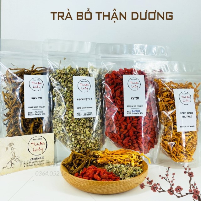 Trà Bổ Thận Dương (200g Bạch Tật Lê, 100g Kỳ Tử Hữu Cơ, 50g Viễn Chí, 100g Đông Trùng Hạ Thảo)