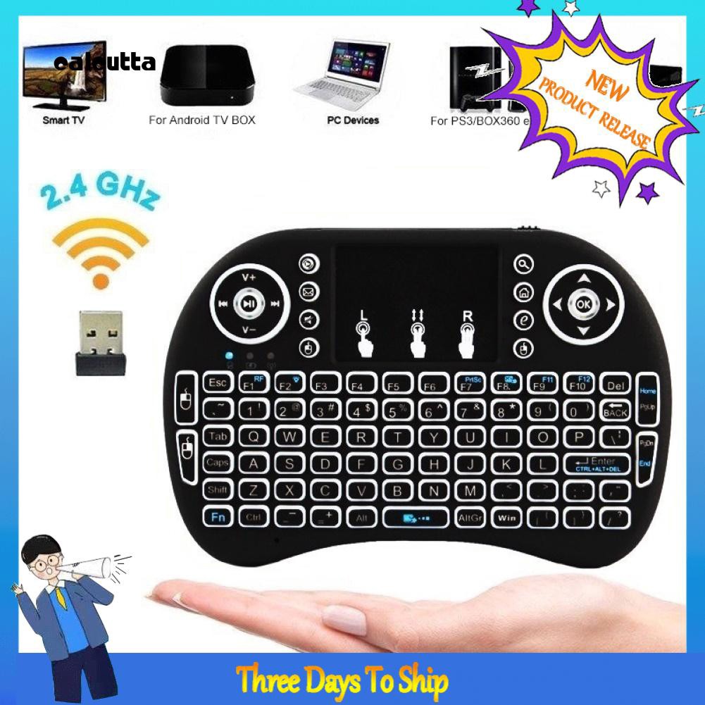 COD 3 Colors Backlight Mini Rechargeable 2.4GHz Wireless Keyboard with Tou thumbnail