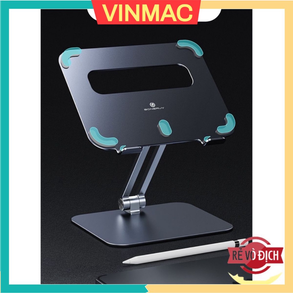 Giá kê nhôm cho iPad, Máy tính bảng, Galaxy Tab P61 dạng đỡ tablet điều chỉnh độ cao lên xuống từ hợp kim nhôm cao cấp.