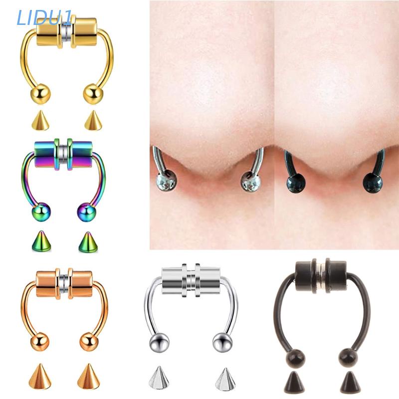 Khuyên mũi giả từ tính không cần khoan lỗ cá tính trẻ trung