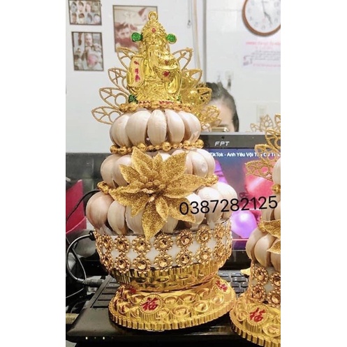tháp tỏi thần tài + nhang xông tà khí