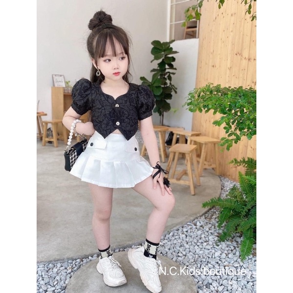 Set áo xốp hoa cv xoè cho bé gái