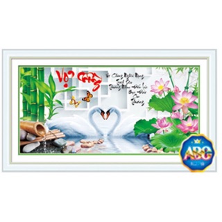 Tranh đính đá Vợ Chồng DF346 (85x45) chưa đính