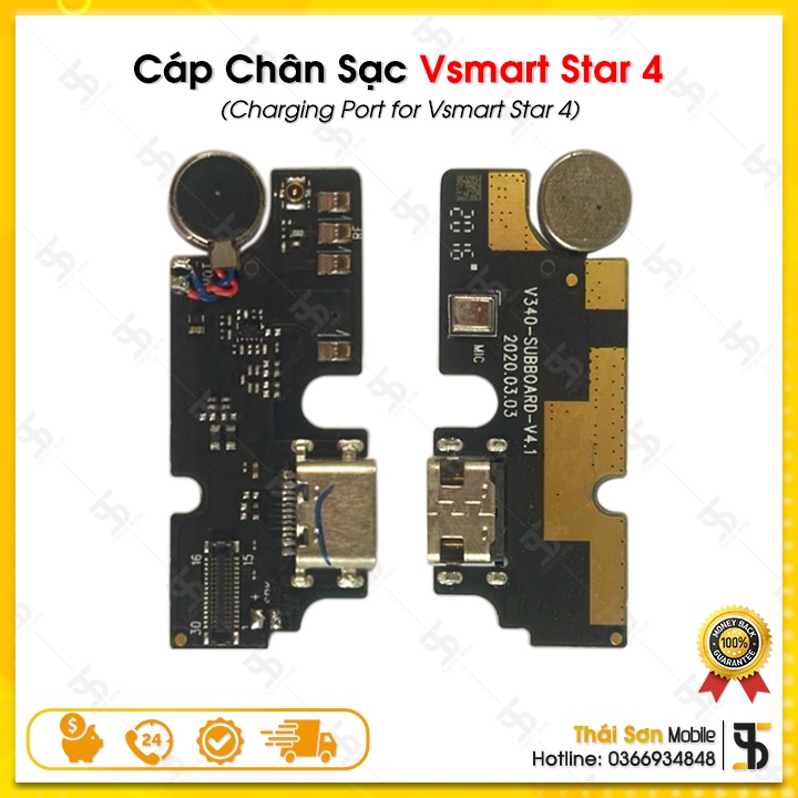 Cáp Chân Sạc Vsmart Star 4 / V340 - Cụm Bo Sạc / Đuôi Sạc Điện Thoại Vsmart Star4 Zin Bóc Máy