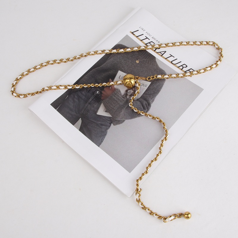 Thắt lưng dạng dây xích bằng kim loại nhẹ phong cách sang trọng cho nữ