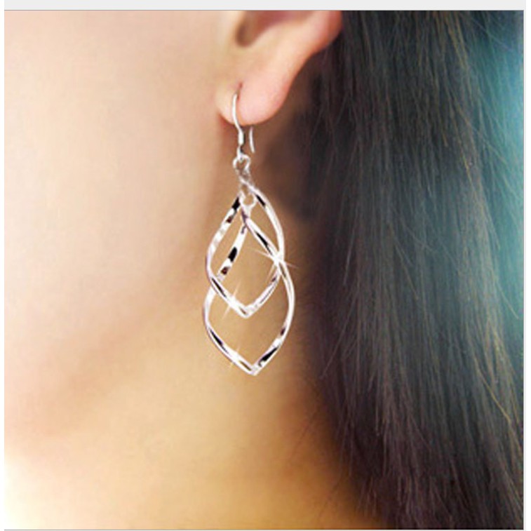 bông tai Thời trang phụ nữ  xoắn kim cương