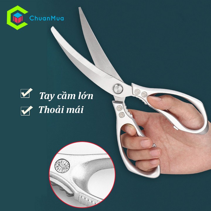 Kéo Cắt Gà Thực Phẩm Đa Năng Thiết Kế Mũi Cong