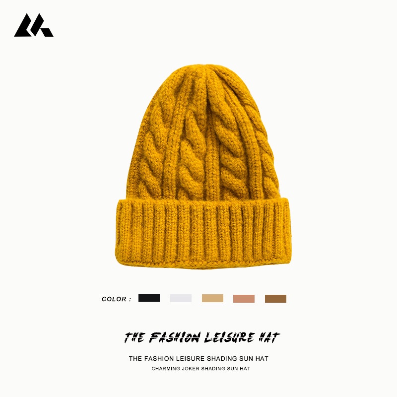 Mũ Len Dệt Kim Phong Cách Hàn Quốc Thời Trang Thu Đông Cho Nữ