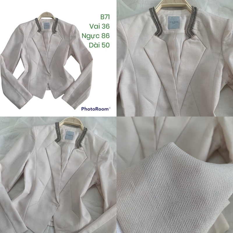 Áo vest/blazer B71 form ngắn dày dặn 2hand Hàn si tuyển (ảnh thật)