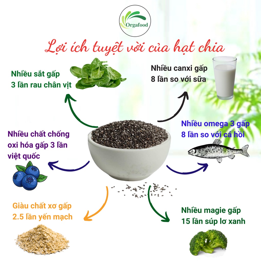 Hạt chia đen nhập khẩu Úc bịch 500g Eatclean giảm cân cho người ăn kiêng