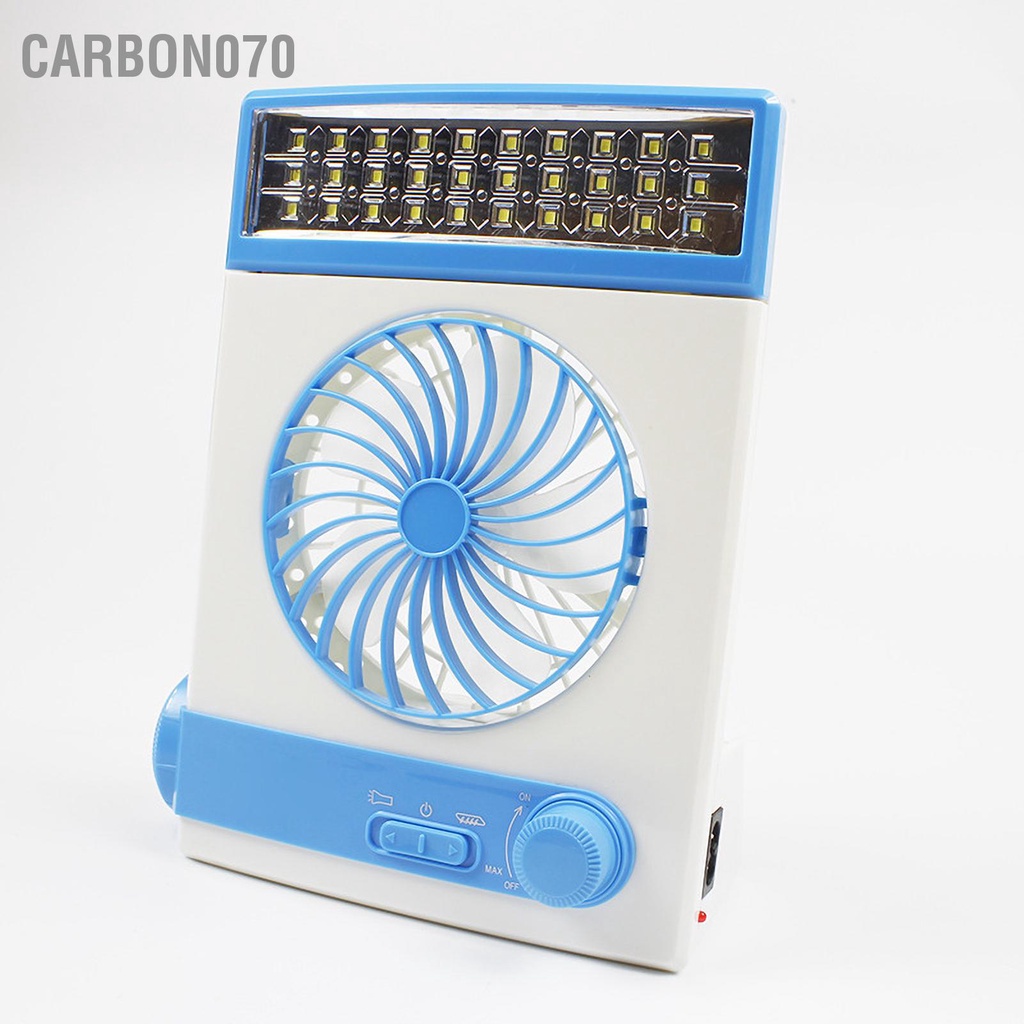 Carbon070 Quạt chạy bằng năng lượng mặt trời với đèn pin LED ánh sáng Đèn siêu im lặng bàn nhỏ cho cắm trại dã ngoại ngoài Ký túc xá