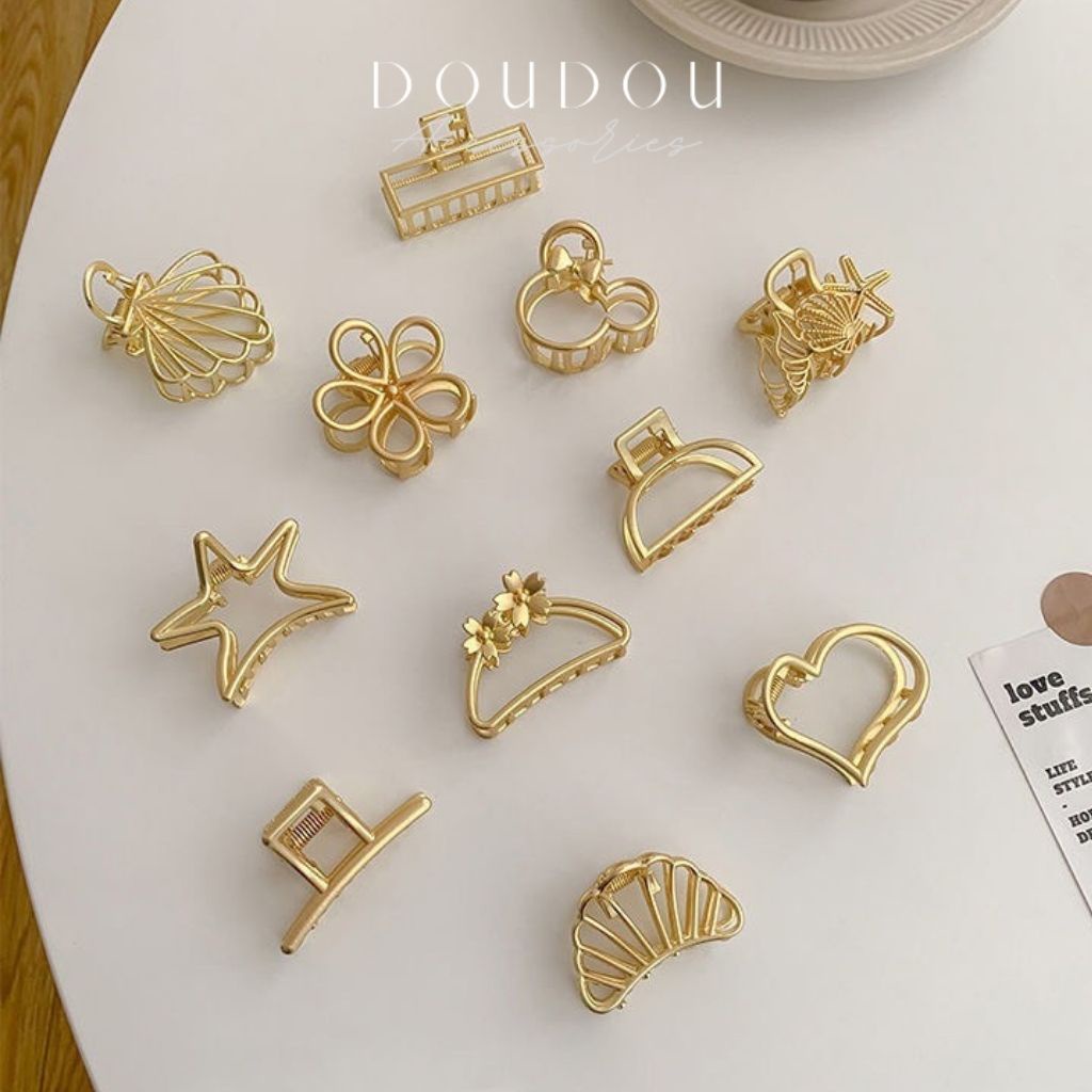 Phụ kiện tóc Doudou Cặp tóc mái Kẹp càng cua kim loại size nhỏ tiểu thư phong cách Hàn Quốc xinh xắn đáng yêu ZJ020