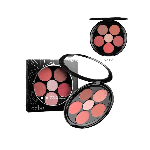 MÁ HỒNG 6 Ô ODBO FLORAL BEAUTY BLUSHER &amp; CONTOUR (OD161)