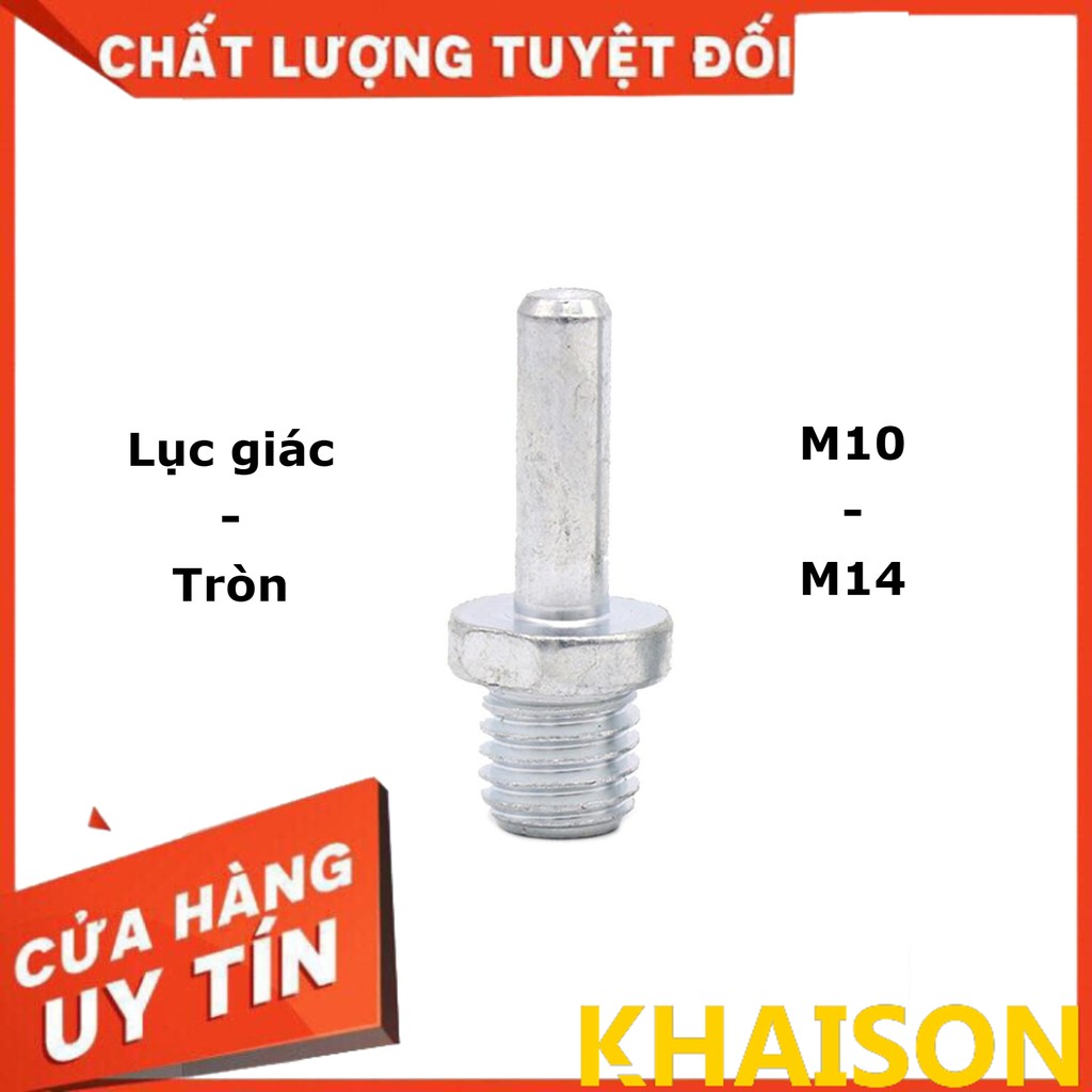Đầu nối, trục nối chuôi tròn, chuôi lục giác ren M10, M14