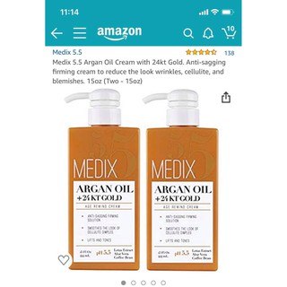 Kem dưỡng da medix 5.5 argan oil + 24kt gold made in úsa