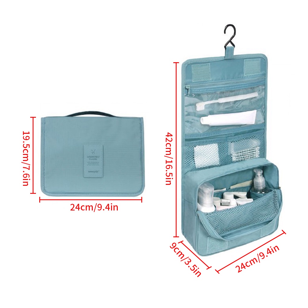 [Biho] Cosmetics Storage Bag Travel Hanging Makeup Bag Portable Foldable Toiletry Organizer Pouch