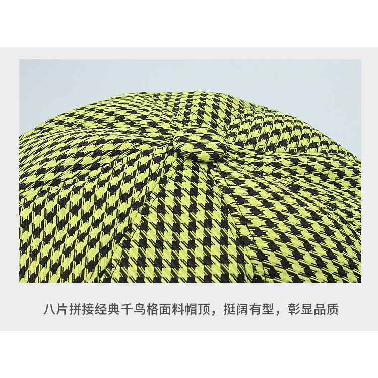 Nón Beret Họa Tiết Caro Thời Trang Hàn Quốc