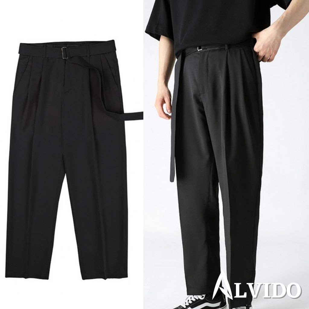 quần baggy nam ALVIDO-quần baggy âu nam kèm đai- quần baggy giá rẻ kiểu dáng unisex QD39