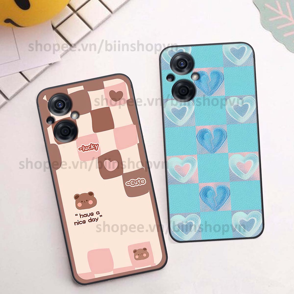 Ốp Oppo RENO 8Z 5G caro trái tim nhiều màu sắc, đầy cá tính, khẳng định phong cách