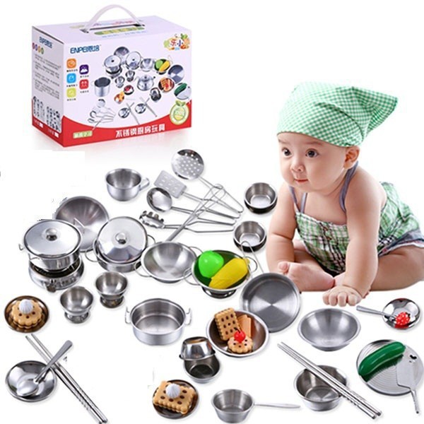 Bộ đồ chơi nấu ăn 40 món bằng inox