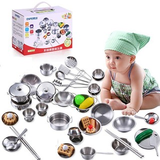Bộ đồ chơi nấu ăn 40 món bằng inox