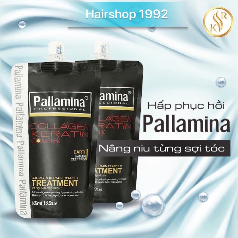 Kem Ủ Hấp Tóc Colagen Keratin Pallamina Phục Hồi Tóc Hư Tổn Chuyên Sâu 500Ml , Ủ tóc siêu mượt