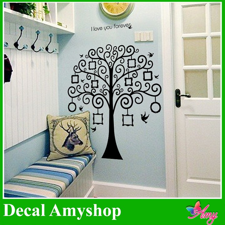 Decal dán trang trí tường - cây khung ảnh 15 AmyShop [FREESHIP 50K]