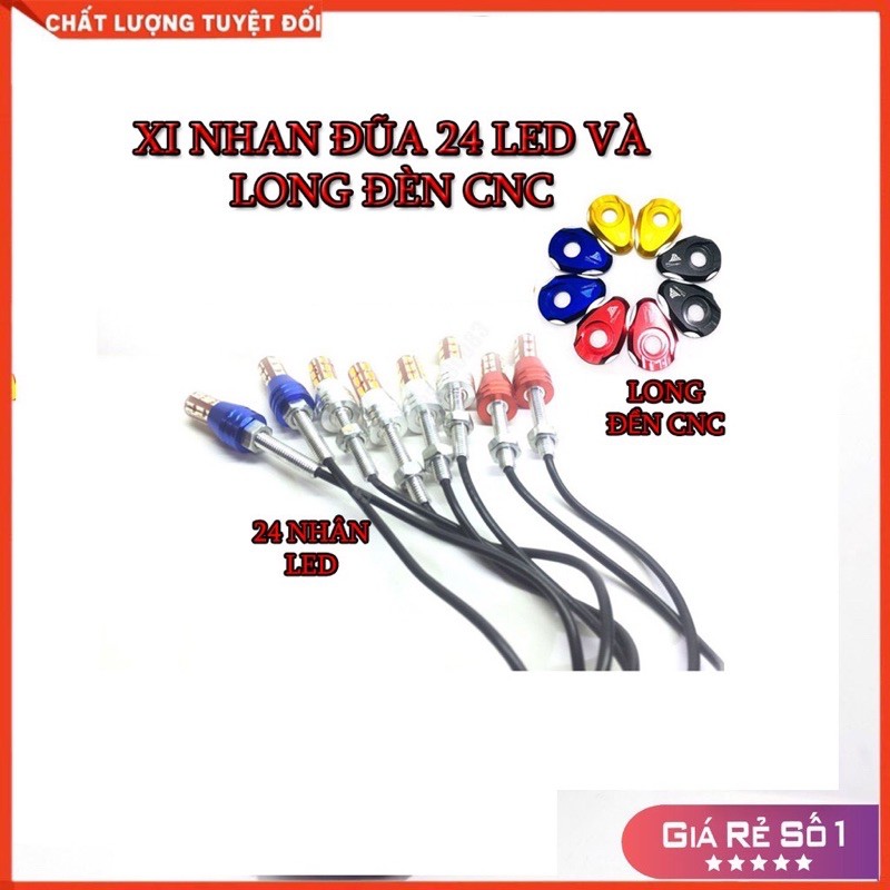 Xi nhan kiểu đũa 24 led gắn được các dòng xe máy