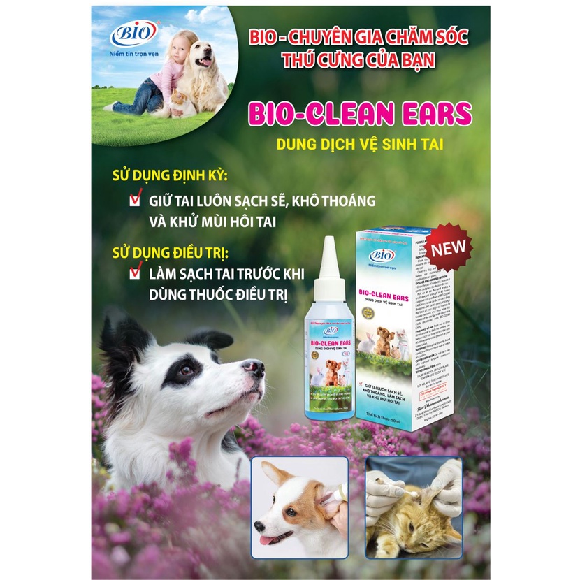 dung dịch vệ sinh tai Bio Clean Ear cho chó , mèo, thỏ, bọ, hamster,...