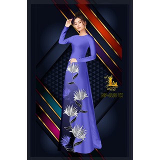 [NEW] Vải áo dài in 3D đẹp, chất mịn, hình thật, màu tím