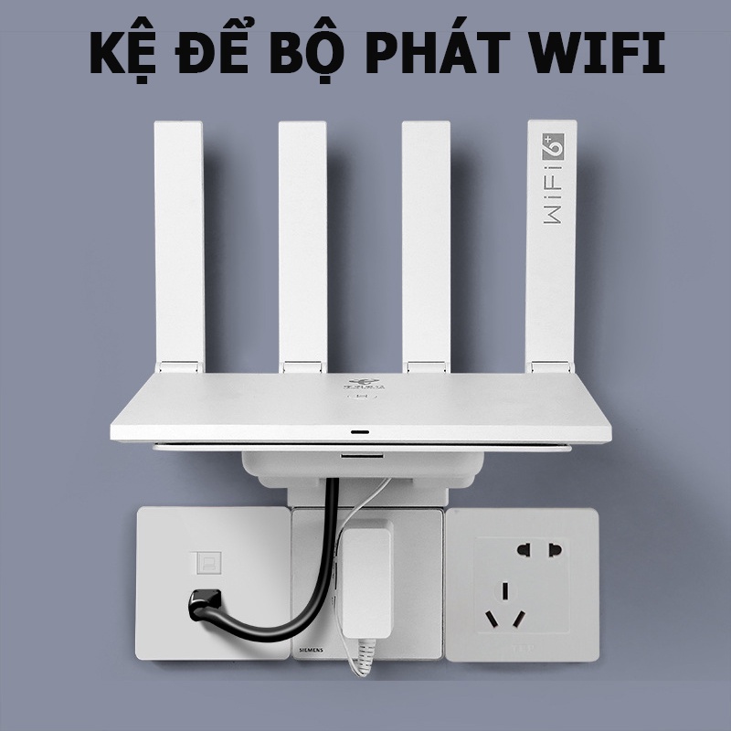 Khung Giá Đỡ Treo Tường, Cất Gọn Ổ Cắm Điện, Điện Thoại, Cục Wifi