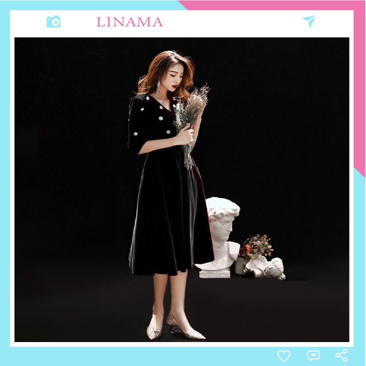 Đầm đính hoa sang trọng đi tiệc cho các chị